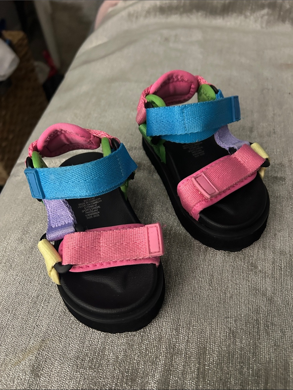 GAP Kids Colorblock Strappy Sandals - Pink, Blue, Green, Purple, Yellow